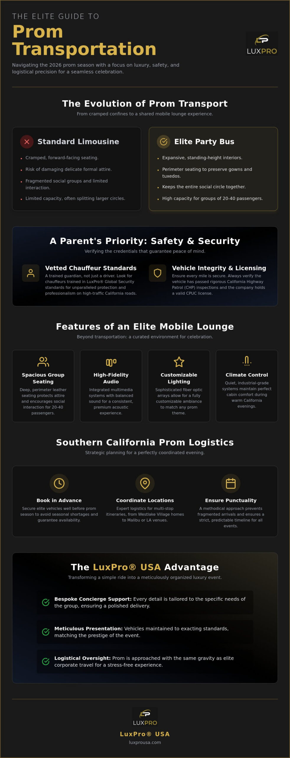 Prom Party Bus Rental California: The Elite Guide to Luxury & Safety 2026