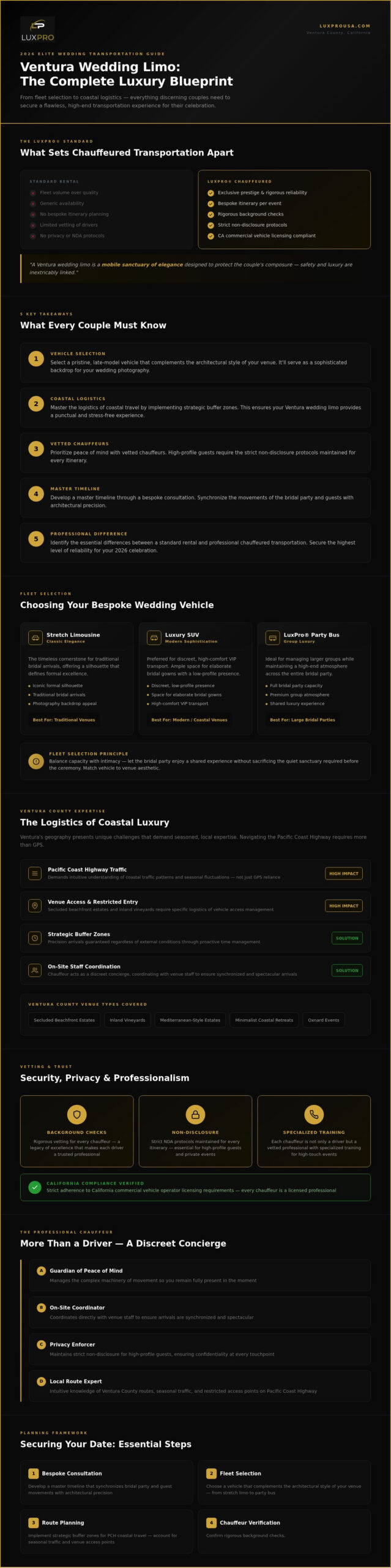 Ventura Wedding Limo: Elite 2026 Guide for Couples
